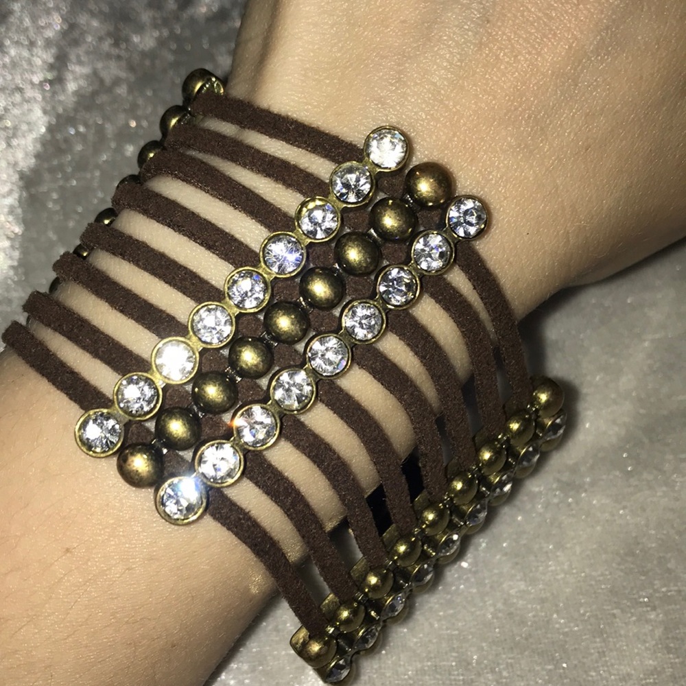 Brown,Gold, and Jeweled Bracelet from Francesca’s